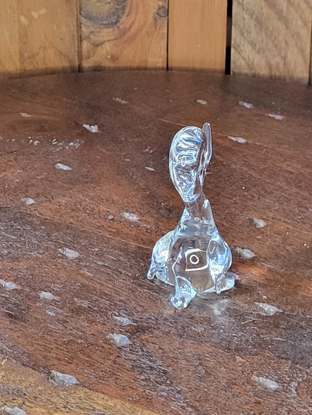 Clear Handblown Glass Duck Figurine - Picture 3 of 13